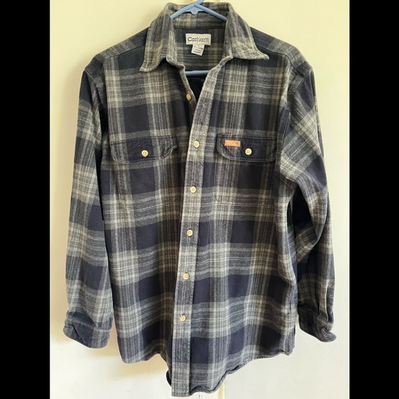 Carhartt heavy flannel button up size large - Picture 1 of 5
